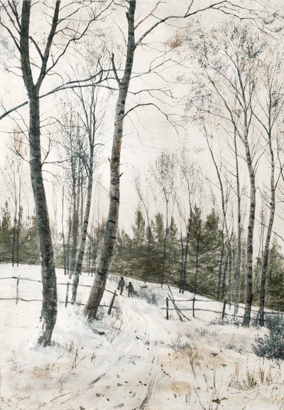 Due figure in un bosco invernale da Robert Winchester Fraser
