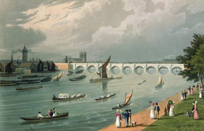 Veduta del Ponte di Waterloo, pub. 1820 da Colnaghi e Co. da Robert the Elder and Younger Havell