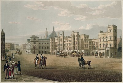Veduta della Camera dei Lord e dei Comuni, da Old Palace Yard, pub. 1821 da Colnaghi und Co. da Robert the Elder and Younger Havell