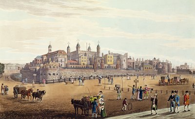 Veduta della Torre di Londra e della Zecca, pub. da Colnaghi und Co da Robert the Elder and Younger Havell