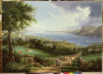 Veduta del fiume Hudson vicino a Sing Sing, New York, c.1850 da Robert the Younger Havell