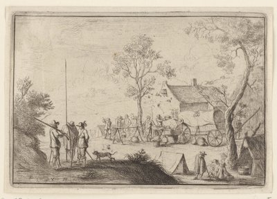 Soldati intorno a una pentola da cucina Vari accampamenti (serie) da Robert van den Hoecke
