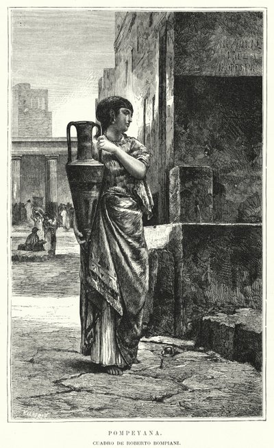 Donna di Pompei (litografia) da Roberto Bompiani