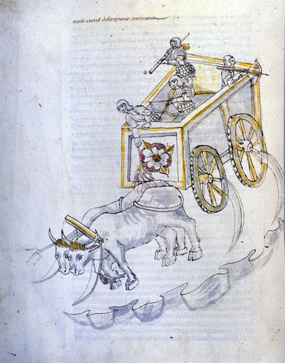 Arte della guerra: studio sulle macchine militari. carro d