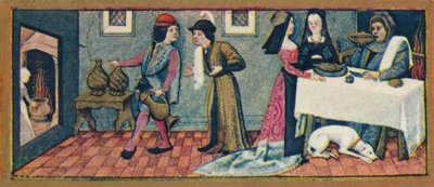 Gennaio - cena di Capodanno, XV secolo, 1939 da Robinet Testard