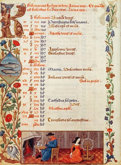Ms lat 1173 Febbraio dalle Ore di Carlo d