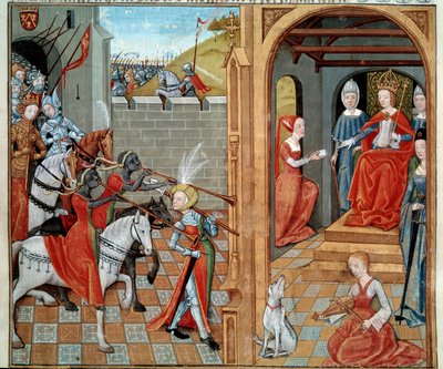 Le Amazzoni alla corte di una regina probabilmente Luisa di Savoia (1467-1531) da Robinet Testard