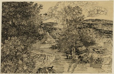 Bagnanti in un ruscello da Rodolphe Bresdin