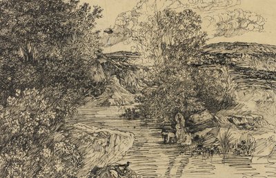 Bagnanti in un ruscello da Rodolphe Bresdin