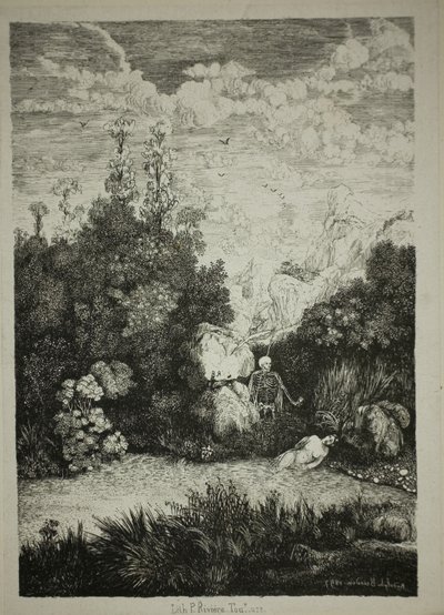 Donna che fa il bagno e la morte da Rodolphe Bresdin