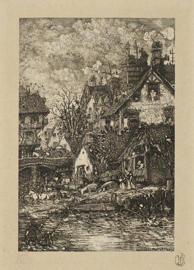 Entrando in un villaggio, da Revue Fantaisiste da Rodolphe Bresdin