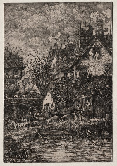 Ingresso a un villaggio, 1861 da Rodolphe Bresdin