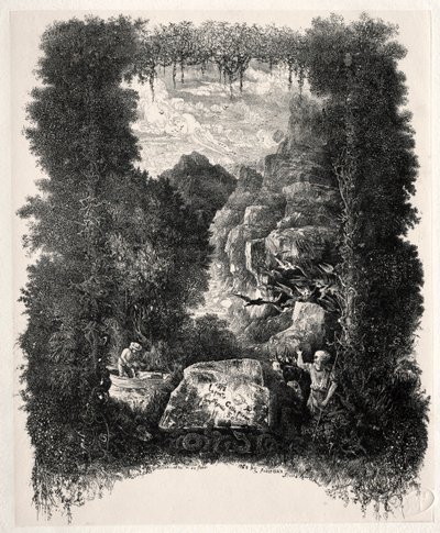Primo frontespizio per Favole e Fiabe di Thierry-Faletans da Rodolphe Bresdin
