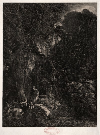 Sacra Famiglia con cervo, 1871 da Rodolphe Bresdin