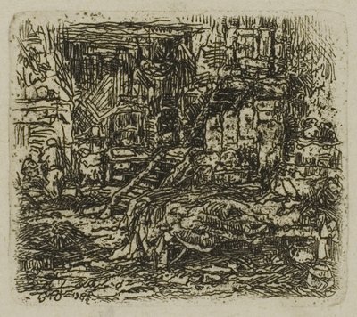 Interno di una fattoria da Rodolphe Bresdin