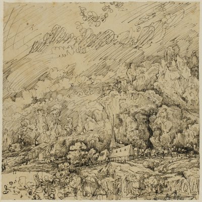 Paesaggio con antica chiesa da Rodolphe Bresdin