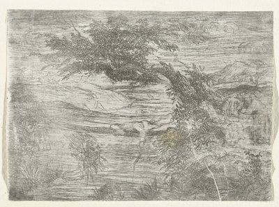 Paesaggio con pescatore da Rodolphe Bresdin