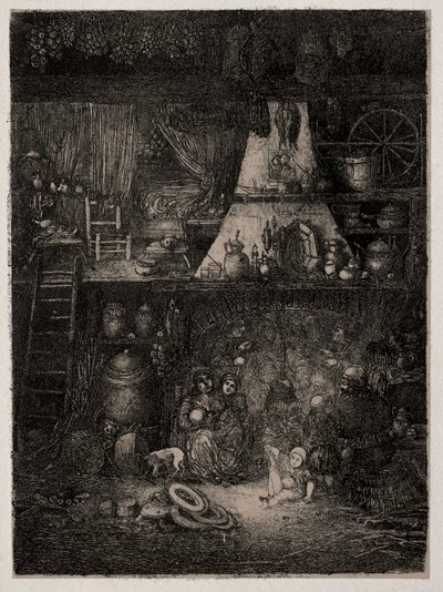 Interno contadino nella Haute-Garonne, 1858 da Rodolphe Bresdin