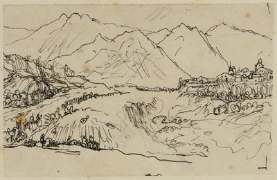 Villaggio in montagna da Rodolphe Bresdin