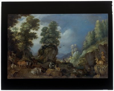 Paesaggio roccioso con animali da Roelandt Jacobsz. Savery