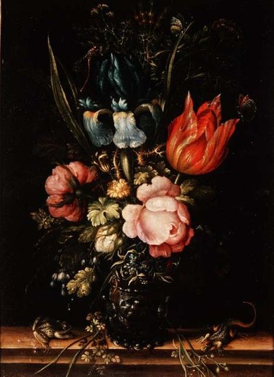 Natura morta di rose, tulipani e altri fiori da Roelandt Jacobsz. Savery
