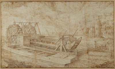 Una draga su un canale da Roelandt Jacobsz. Savery