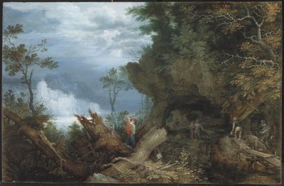 Paesaggio montuoso con ingresso a una miniera, c.1612-13 da Roelandt Jacobsz. Savery