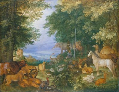 Orfeo che incanta gli animali con la sua musica da Roelandt Jacobsz. Savery