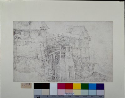 Abitazioni di paglia, in parte in rovina, su un pendio montuoso da Roelandt Jacobsz. Savery