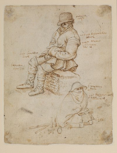 Due figure sedute (verso) da Roelandt Jacobsz. Savery