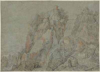 Paesaggio montuoso con castelli e cascate da Roelandt Savery