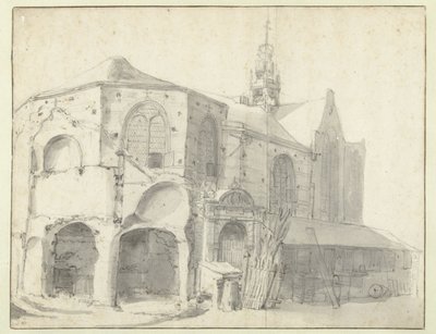 Veduta della Cappella di Gerusalemme e della Cappella di San Olaf, Amsterdam da Roelant Roghman (attributed to)