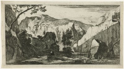 Paesaggio montano con rocce (Tiroolse landschappen) da Roelant Roghman