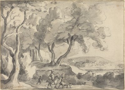 Cavaliere e Assistenti al Limite di un Bosco da Roelant Roghman