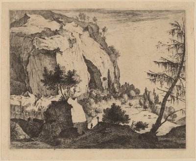 Paesaggio Roccioso con Abete: tav.4 da Roelant Roghman and Melchior Küsel