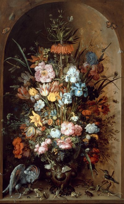 Natura morta floreale con corona imperiale da Roelant Savery