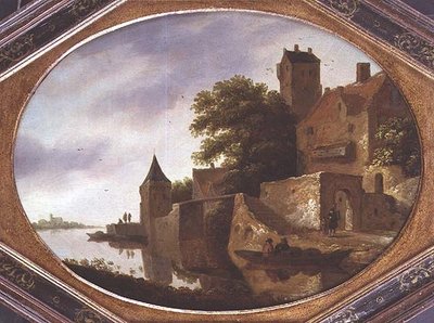 Paesaggio con una casa padronale fortificata da Roelof Van Vries
