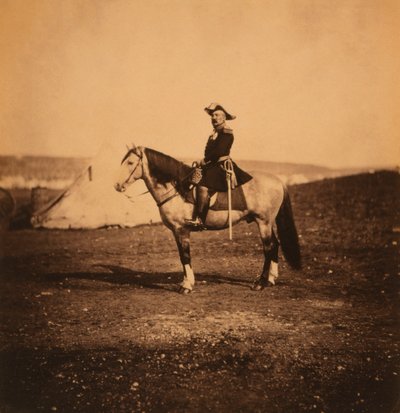 Generale francese Pierre Bosquet, ritratto a cavallo, Guerra di Crimea, Crimea, Ucraina da Roger Fenton