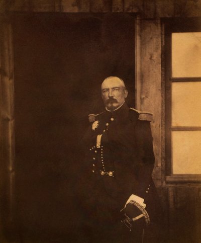 Generale francese Pierre Bosquet, ritratto a tre quarti, Guerra di Crimea, Crimea, Ucraina da Roger Fenton