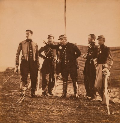 Il generale francese Pierre Bosquet dà ordini al suo staff, Guerra di Crimea, Crimea, Ucraina da Roger Fenton