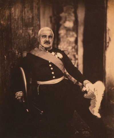Maresciallo francese Aimable-Jean-Jacques Pelissier, ritratto seduto in uniforme, Guerra di Crimea, Crimea, Ucraina da Roger Fenton