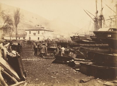 Posto di sbarco, Ordnance Wharf, Balaklava da Roger Fenton