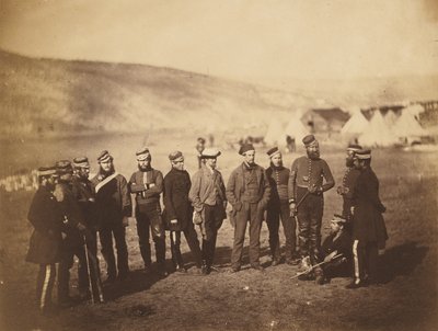 Il maggiore Burton e gli ufficiali del 5º reggimento delle guardie dragoni da Roger Fenton