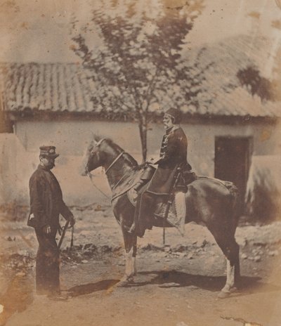 Omar Pasha e il suo ufficiale di collegamento britannico, Colonnello Lintorn Simmons, 1855 da Roger Fenton