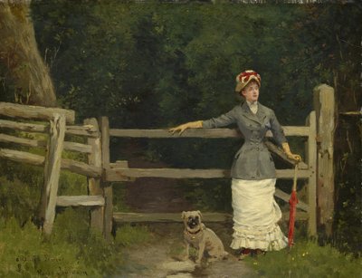 Donna e cane al cancello da Roger Joseph Jourdain