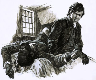 An Unknown Enemy, illustrazione dal serial The Mark of the Pentagram (Il marchio del pentagramma) da Roger Payne