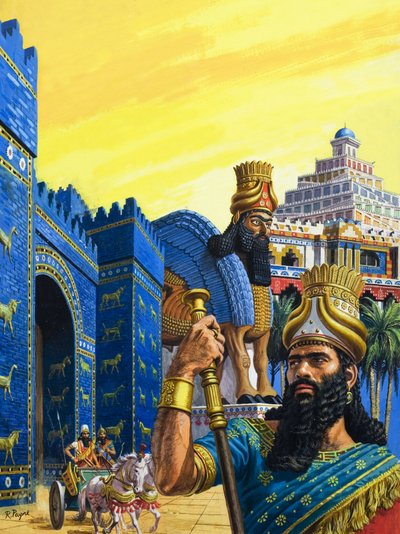 Babilonia la potente (gouache su carta) da Roger Payne