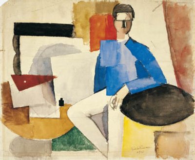 Composizione cubista con un uomo seduto a un tavolo da Roger de La Fresnaye