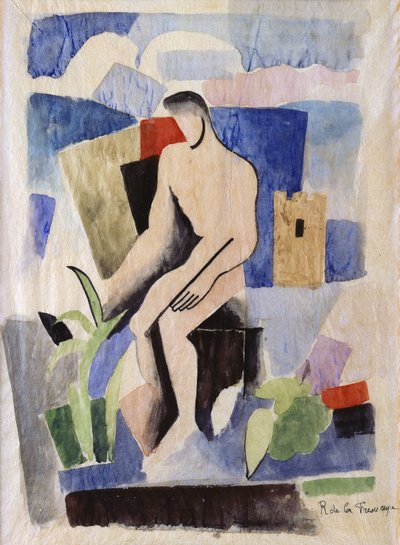 Uomo nel paesaggio, studio per Paludes, c.1920 da Roger de La Fresnaye