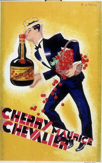 Poster pubblicitario per la Cherry Maurice Chevalier - Illustrazione di Roger de Valerio (1886-1951), ca. 1935 da Roger de Valerio